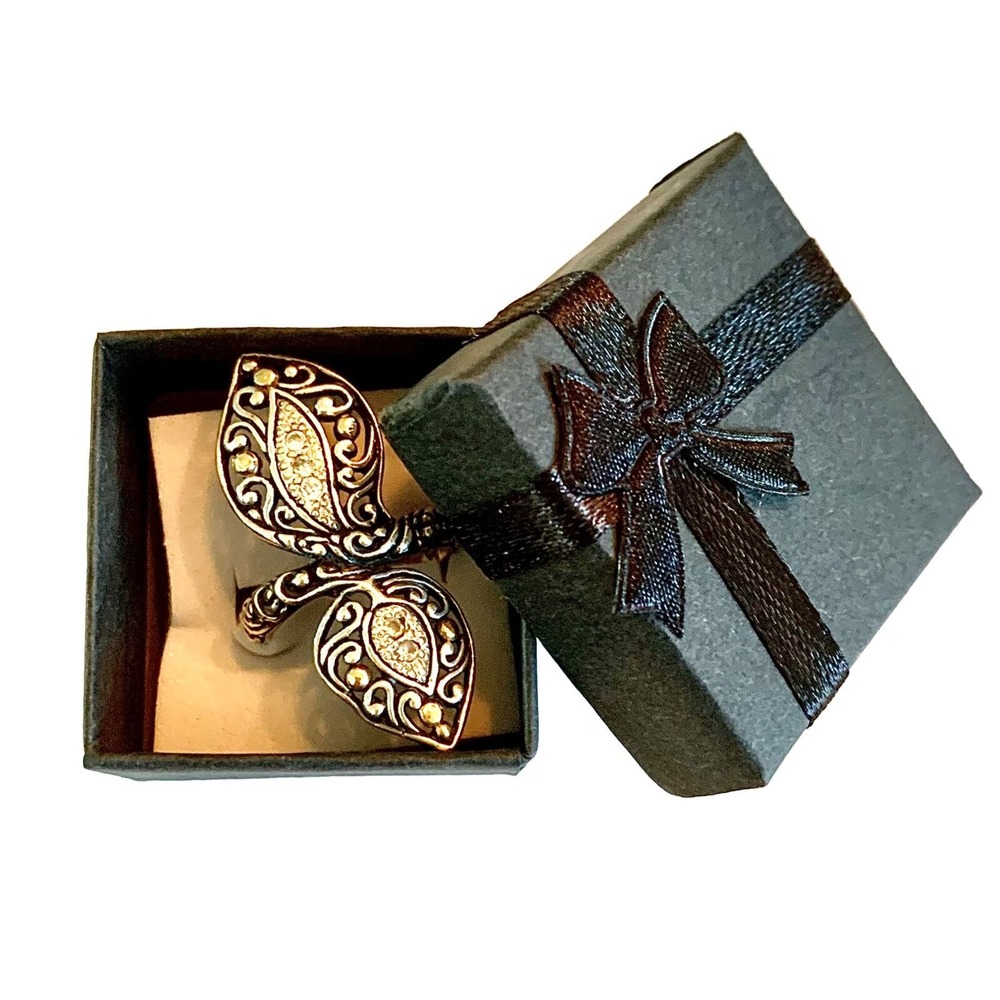 Hand Made Sterling Silver Ring With 18k Gold And Diamond Accents